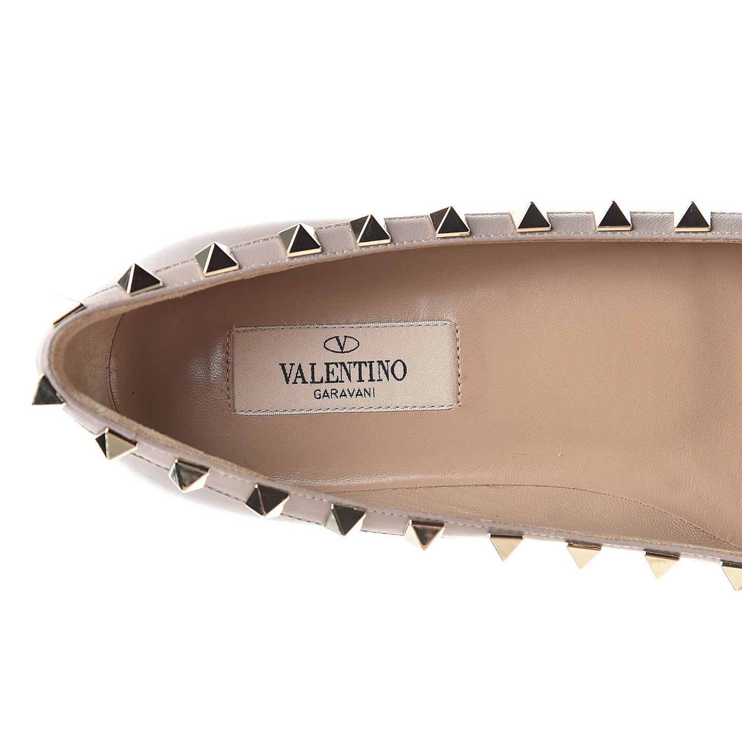 Nappa Rockstud Ballerina Flats 36 Poudre