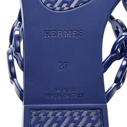 Hermes Rubber Chaine d'Ancre Island Sandals 37 Bleu Smalt 6 of 7