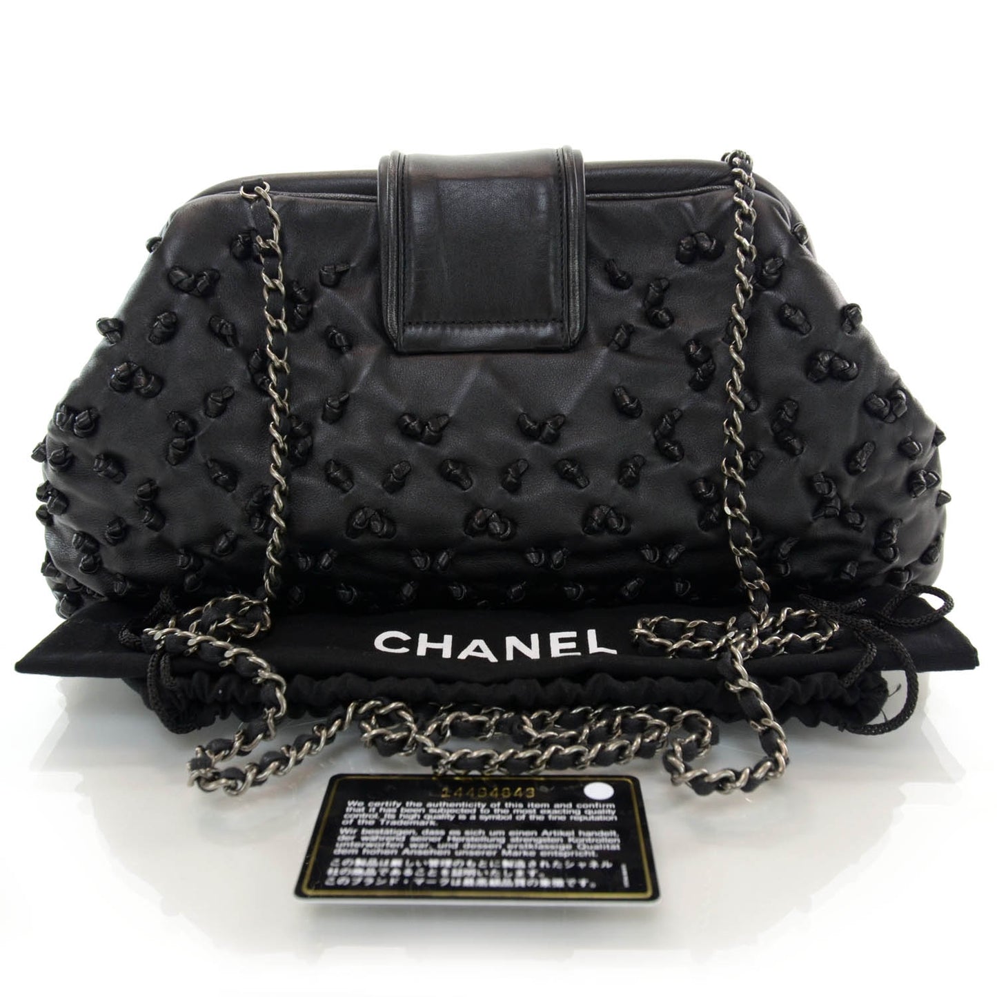 Lambskin Chic Knot Clutch Bag Black