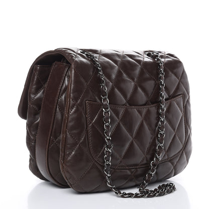 Chanel Lambskin Quilted Large 3 Flap Dark Brown 3 of 20