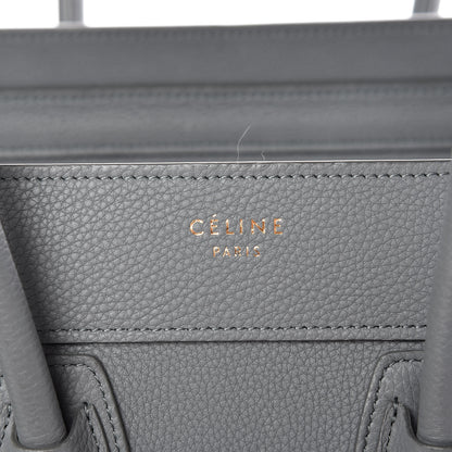 Celine Baby Drummed Calfskin Micro Luggage Kohl 6 of 14