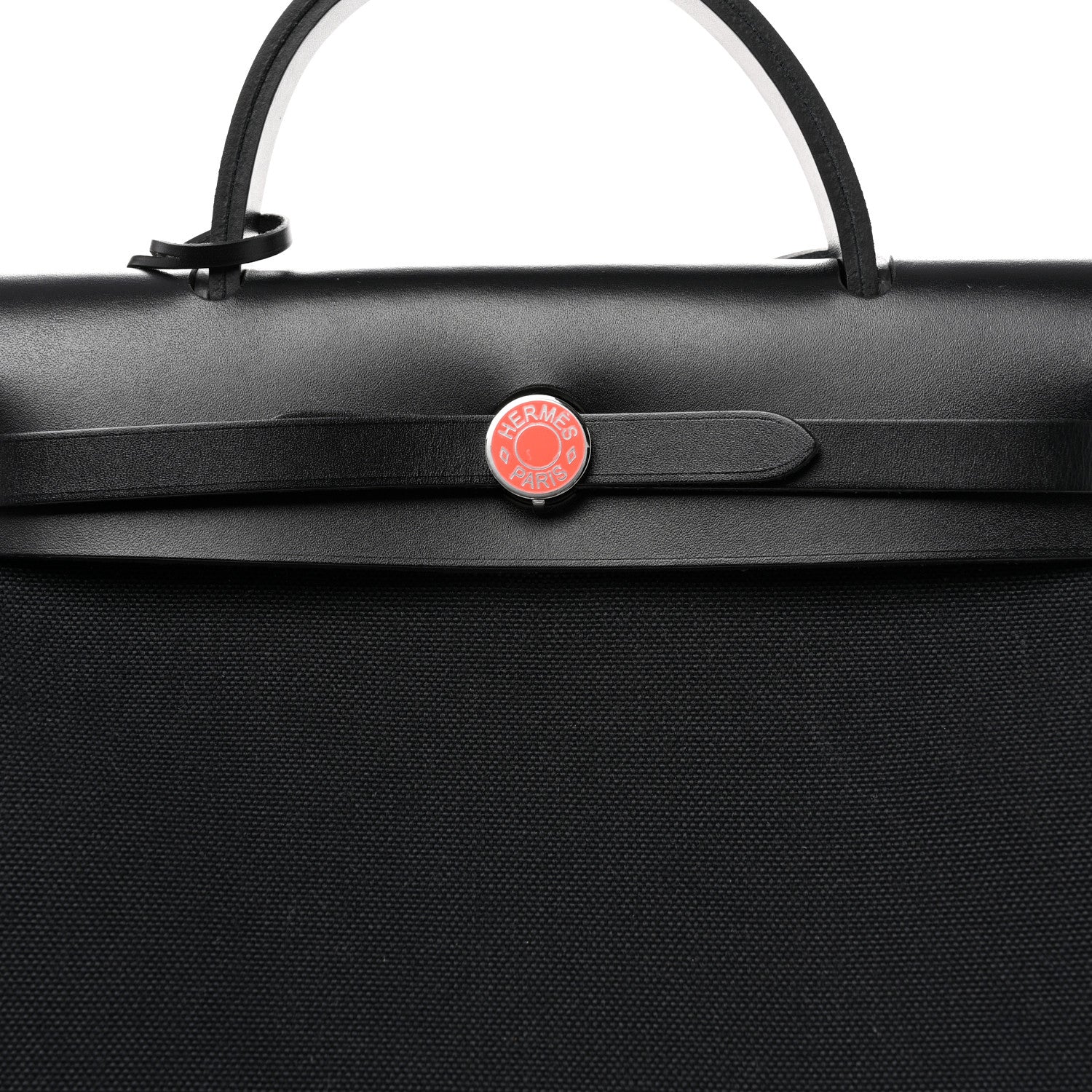 Hermes Toile Militaire Vache Hunter Laque Horseshoe Herbag Zip Retourne 31 PM Black Orange Graffiti 7 of 9
