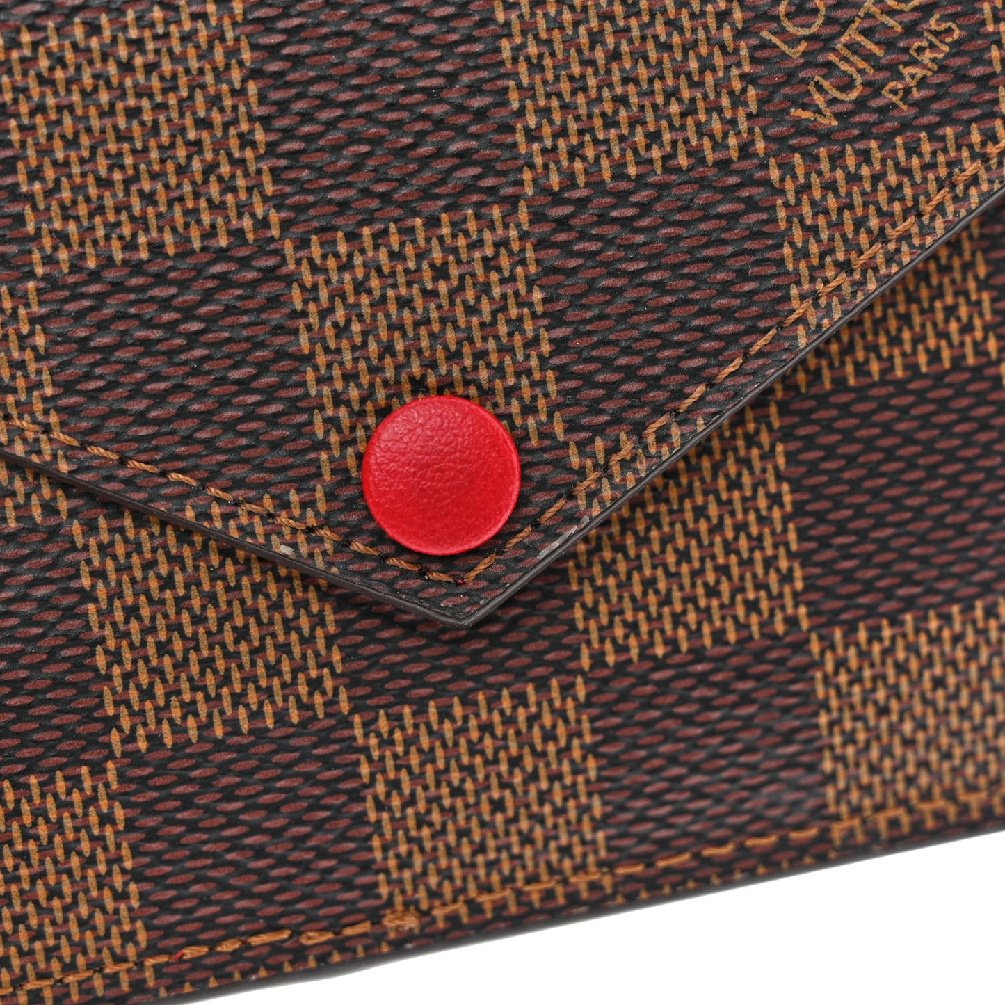 Damier Ebene Recto Verso Card Holder Red