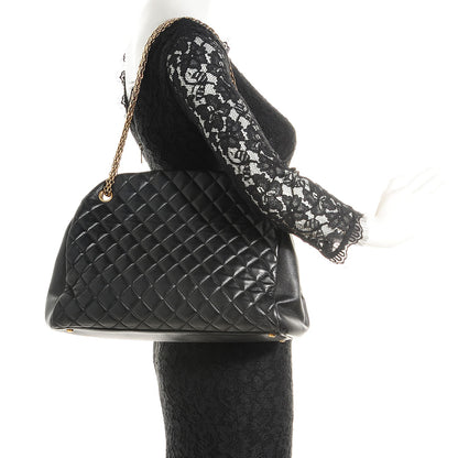 Chanel Lambskin Quilted Large Just Mademoiselle Bowling Bag Black 2 of 8