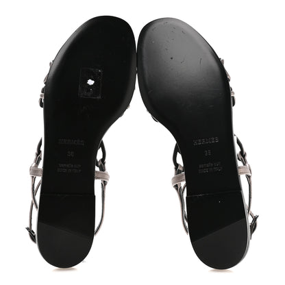 Hermes Metallic Nappa Naos Sandals 38 Champange 6 of 9