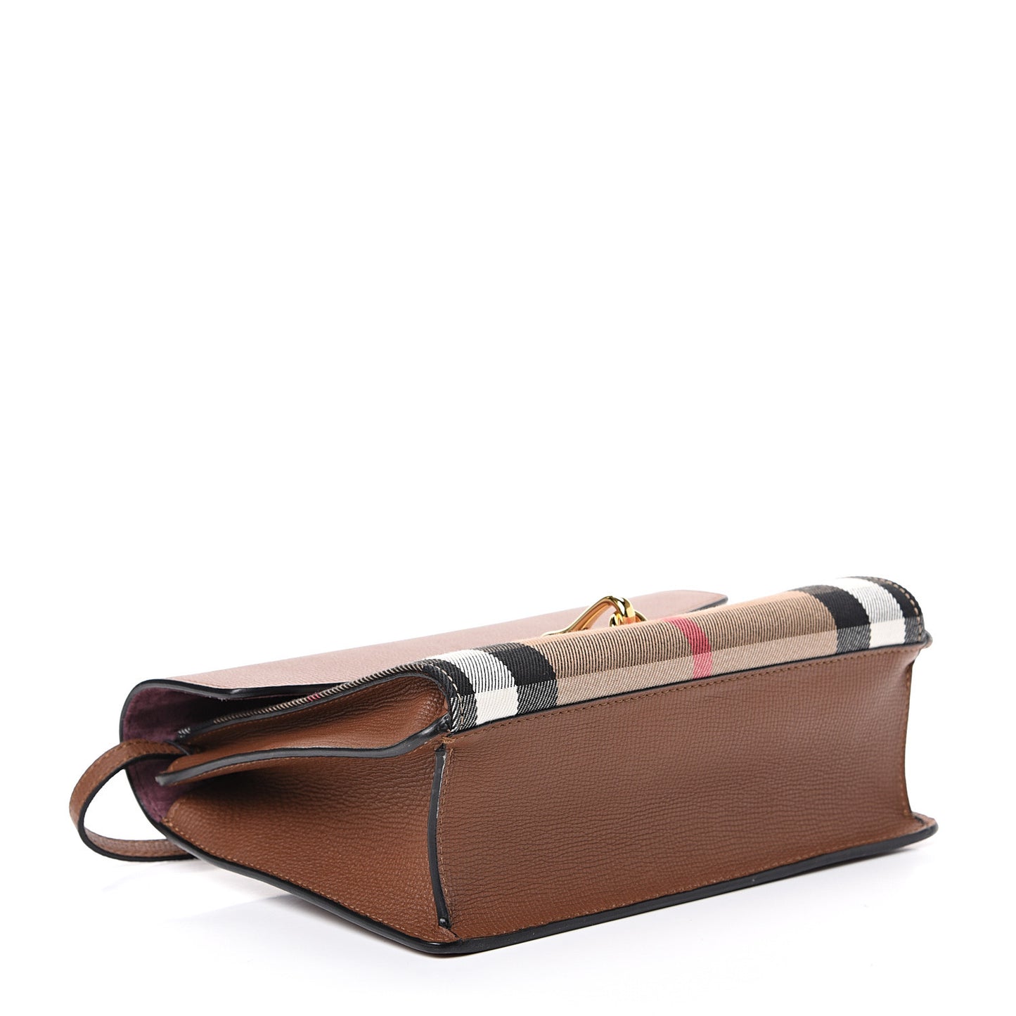 Derby Calfskin House Check Small Macken Crossbody Bag Tan