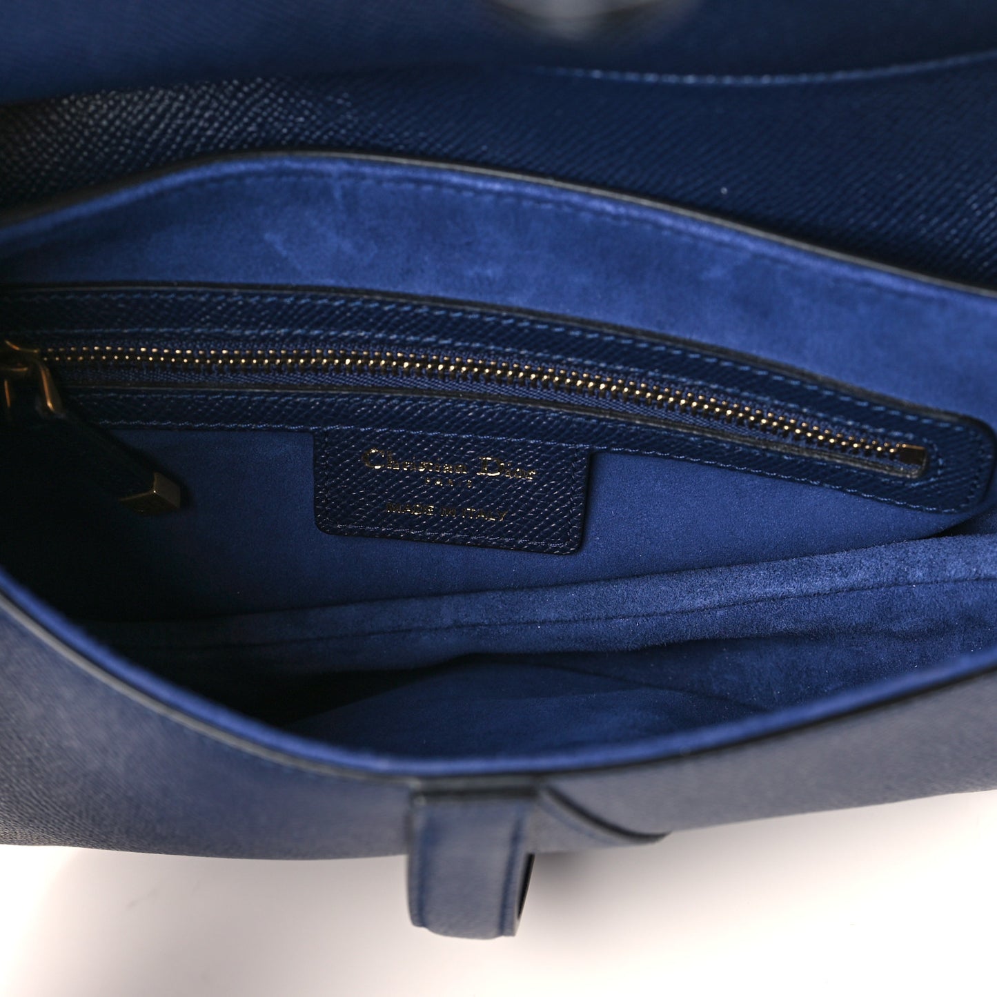 Grained Calfskin Saddle Bag Indigo