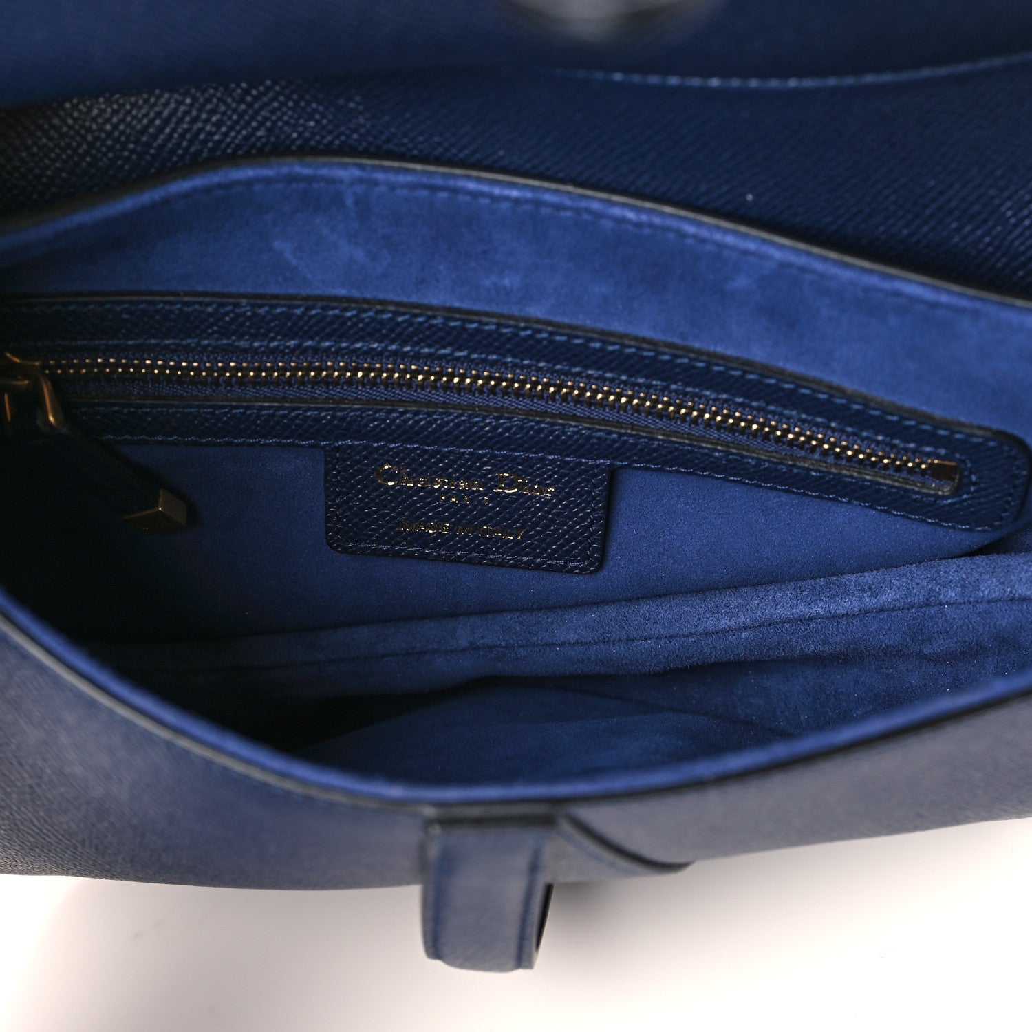 Christian Dior Grained Calfskin Saddle Bag Indigo 5 of 9