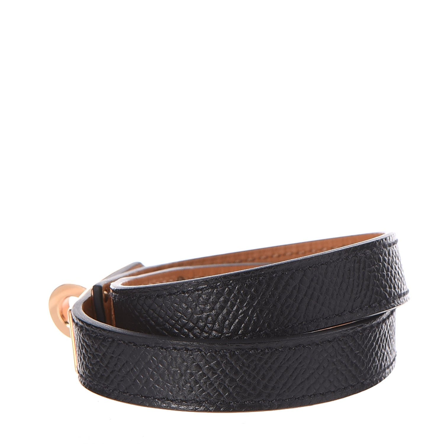 Hermes Epsom Kelly Double Tour Bracelet S Black 3 of 8