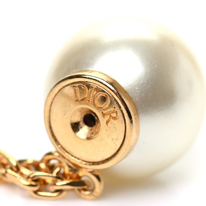 Christian Dior Pearl Crystal Tribales Dangle Chain Earrings Gold 4 of 4