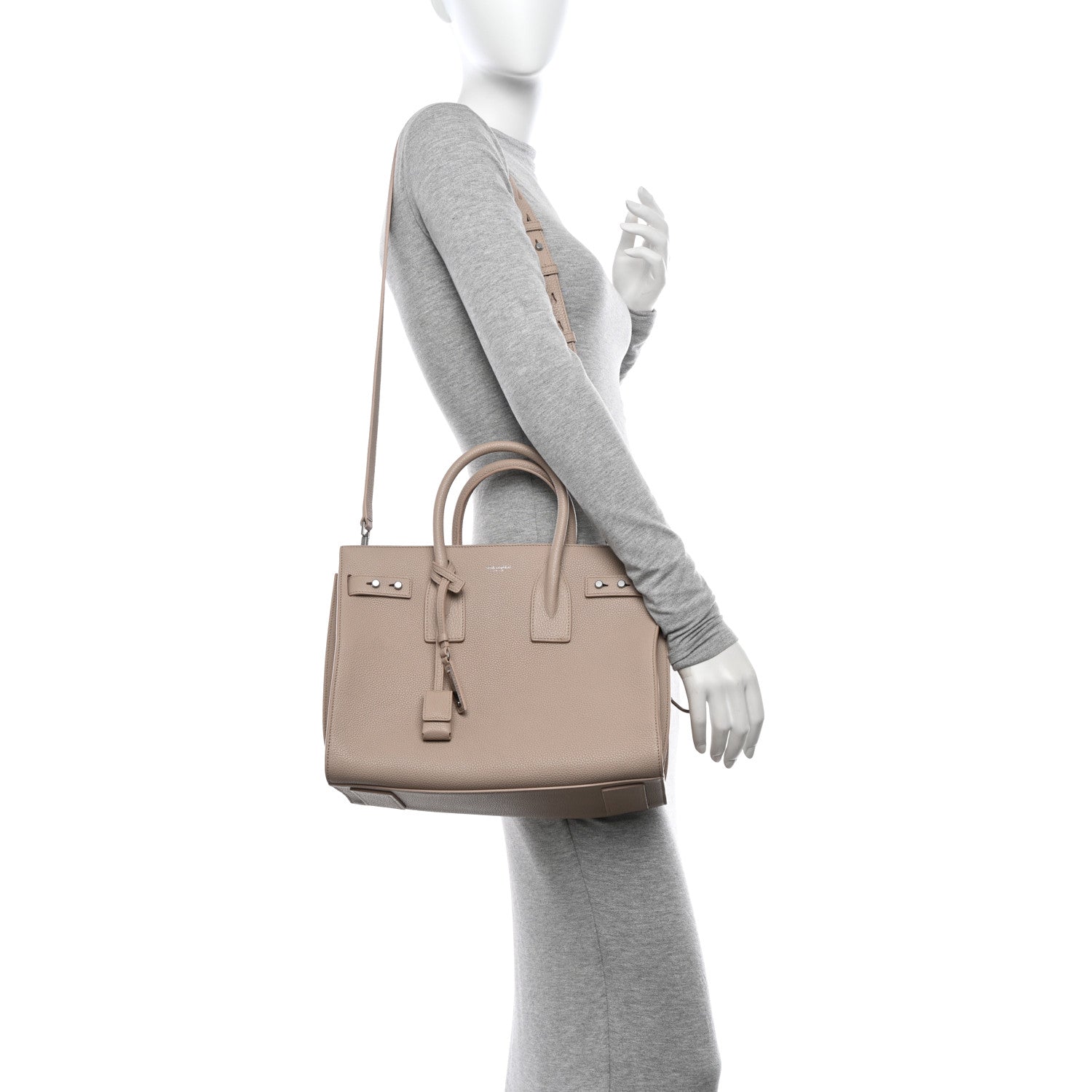 Saint Laurent Grained Calfskin Small Supple Sac De Jour Light Natural 2 of 15