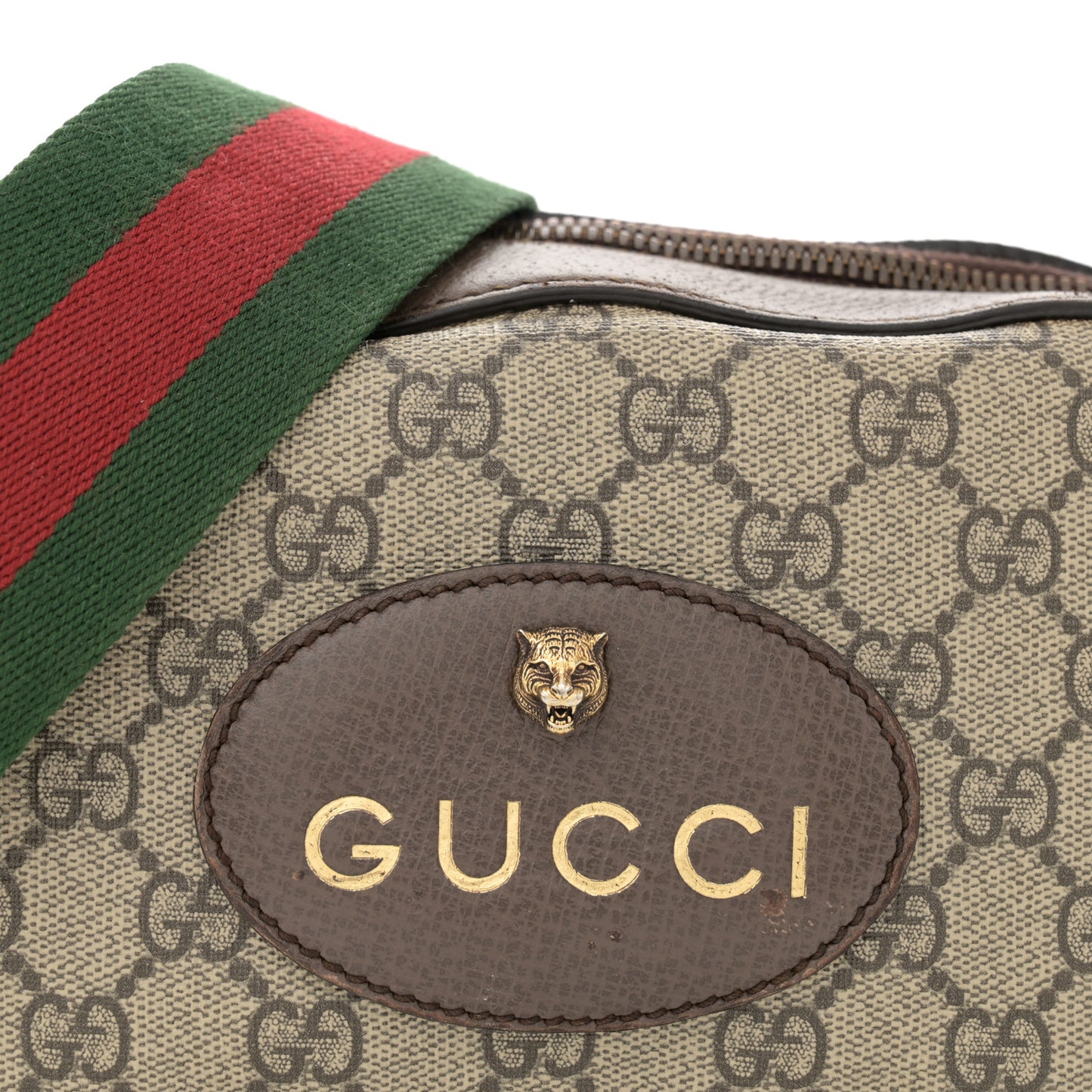 GG Supreme Monogram Web Neo Vintage Shoulder Bag Beige New Acero Crop