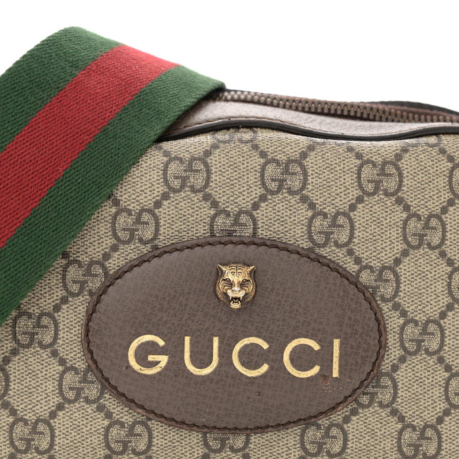 Gucci GG Supreme Monogram Web Neo Vintage Shoulder Bag Beige New Acero Crop 8 of 21