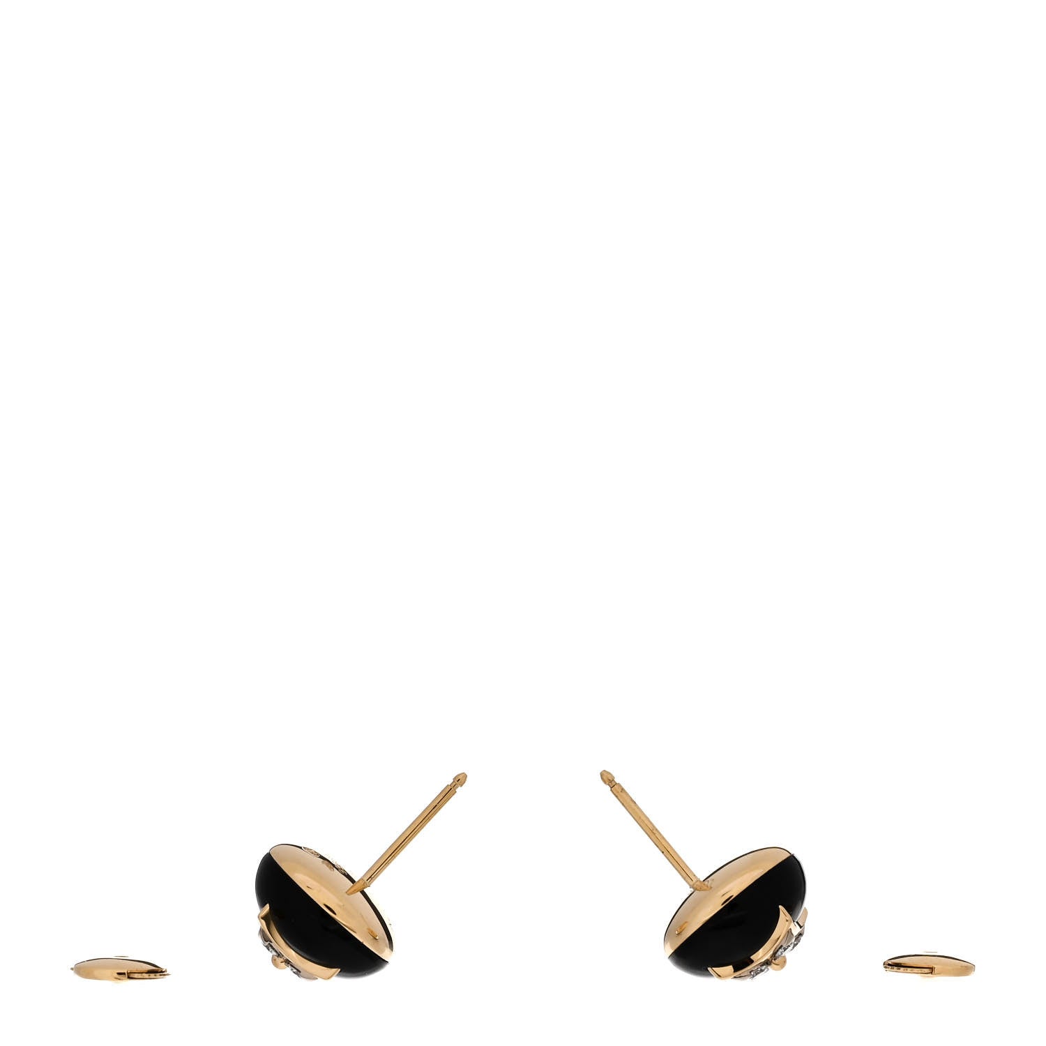 Louis Vuitton 18K Yellow Gold Diamond Onyx Color Blossom BB Star Stud Earrings 3 of 5