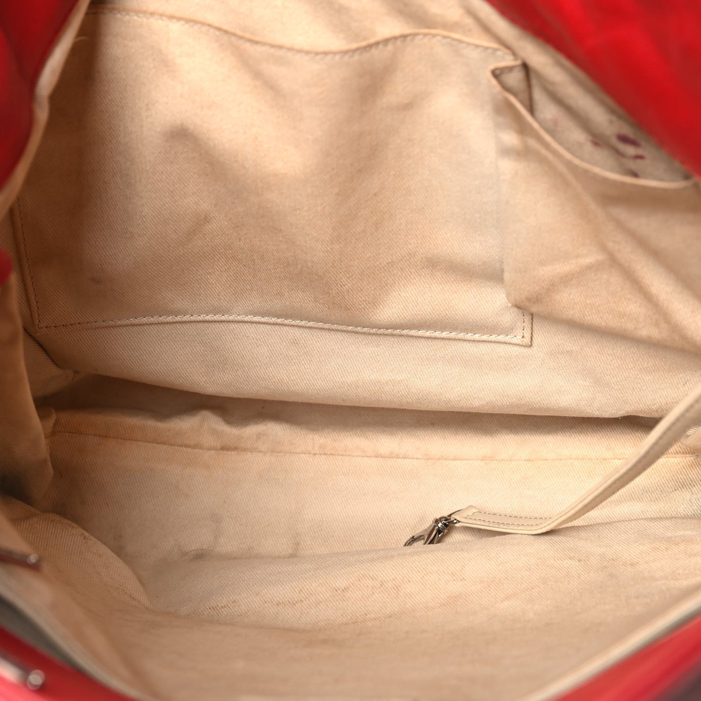 Calfskin Quilted In the Business North South Tote Red