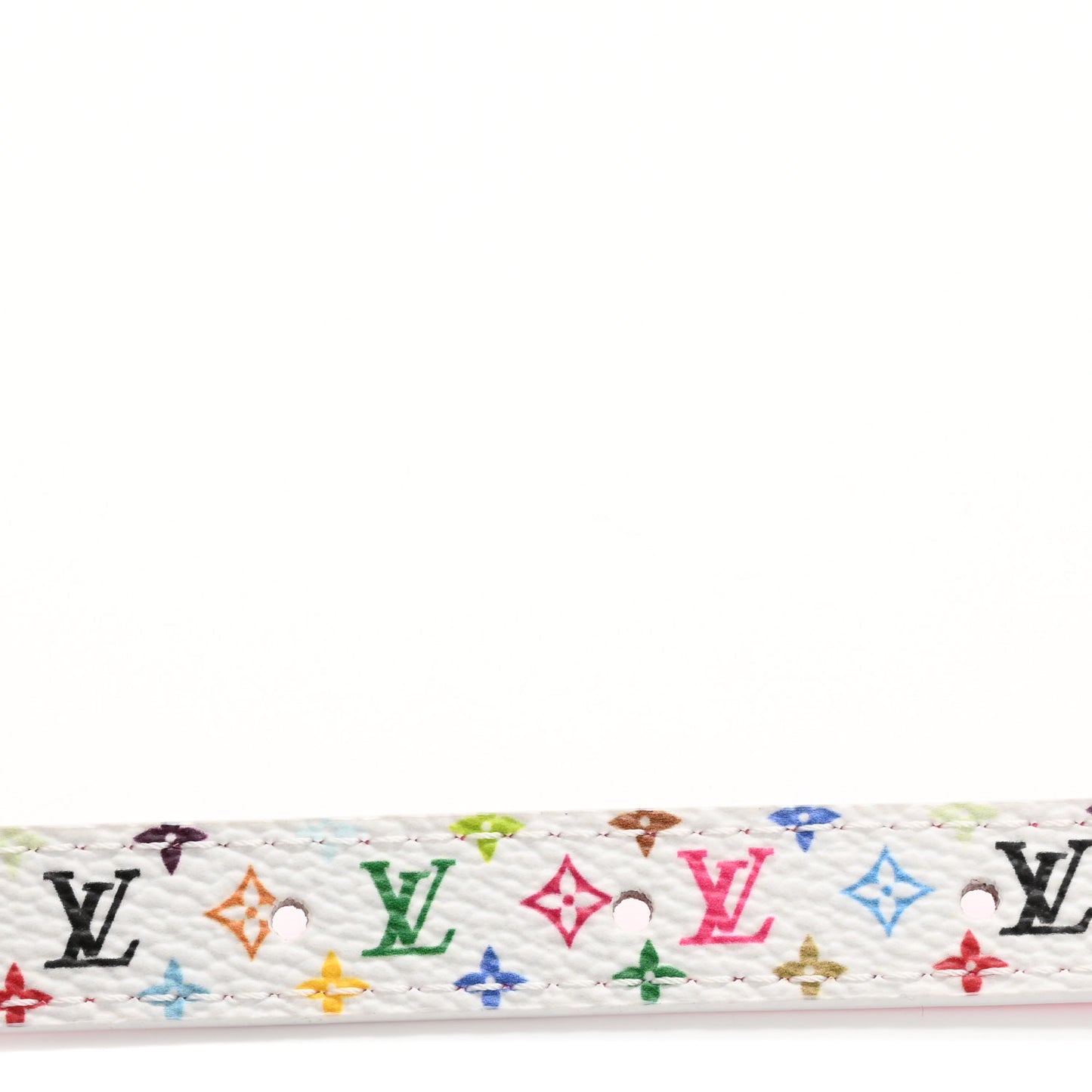 LV x TM Monogram Multicolor 15MM Mini Flowergram Reversible Belt 80 32 White Fuchsia