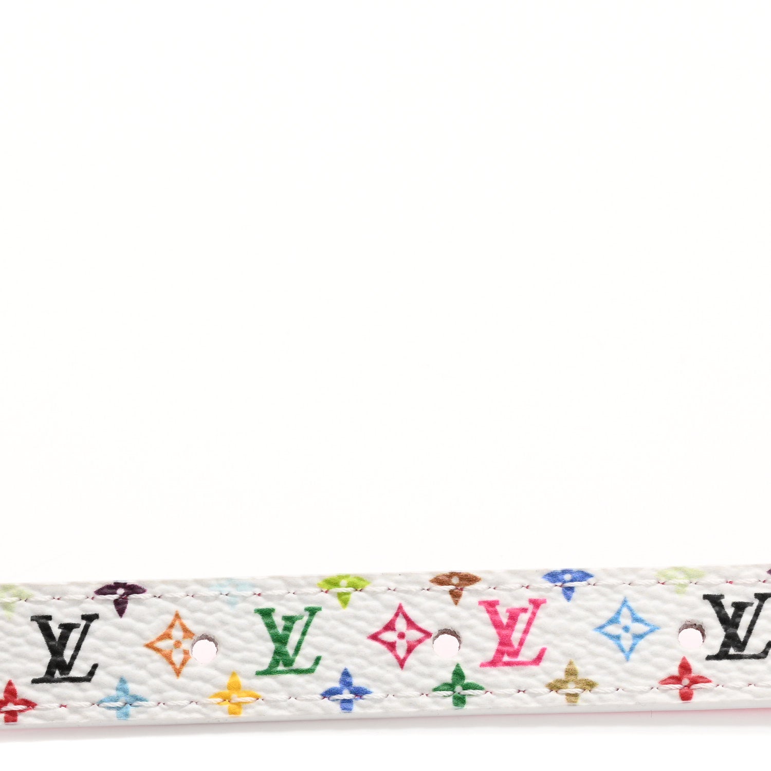 Louis Vuitton LV x TM Monogram Multicolor 15MM Mini Flowergram Reversible Belt 80 32 White Fuchsia 4 of 5