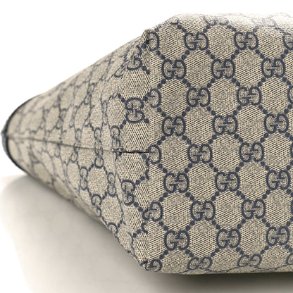 Gucci GG Supreme Monogram Textured Calfskin Web Medium Ophidia Shopping Tote Beige Blue 9 of 10
