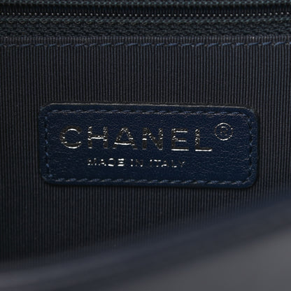 Chanel Calfskin Quilted New Medium Boy Flap Navy 6 of 10