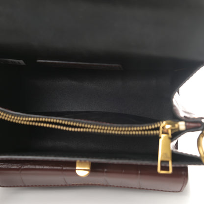 Marc Jacobs Calfskin Crocodile Embossed Uptown Shoulder Bag Brown 5 of 14