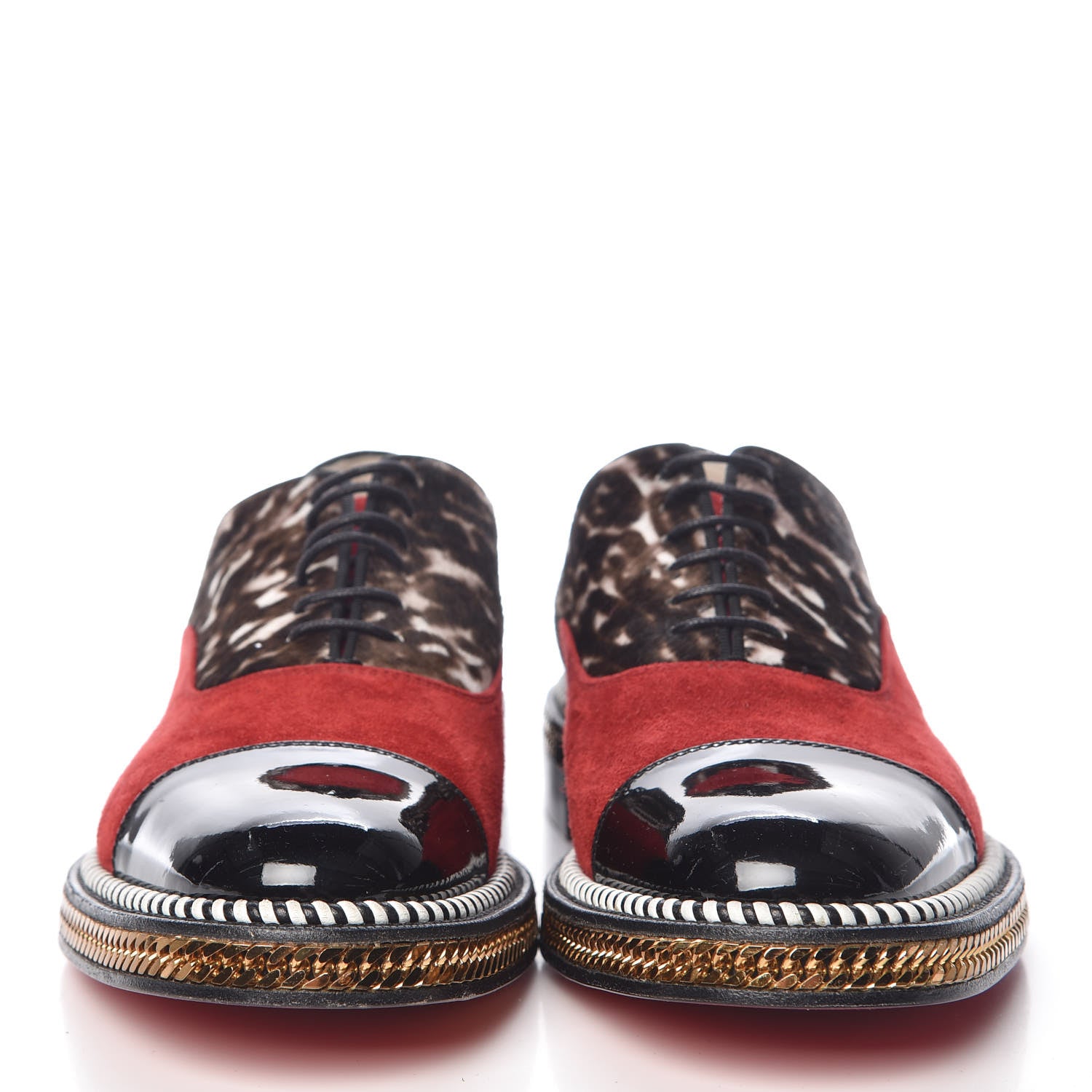 Christian Louboutin Calf Hair Suede Chain Trim Womens Latcho Oxfords 39 2 of 16