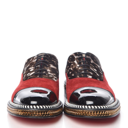 Christian Louboutin Calf Hair Suede Chain Trim Womens Latcho Oxfords 39 2 of 16