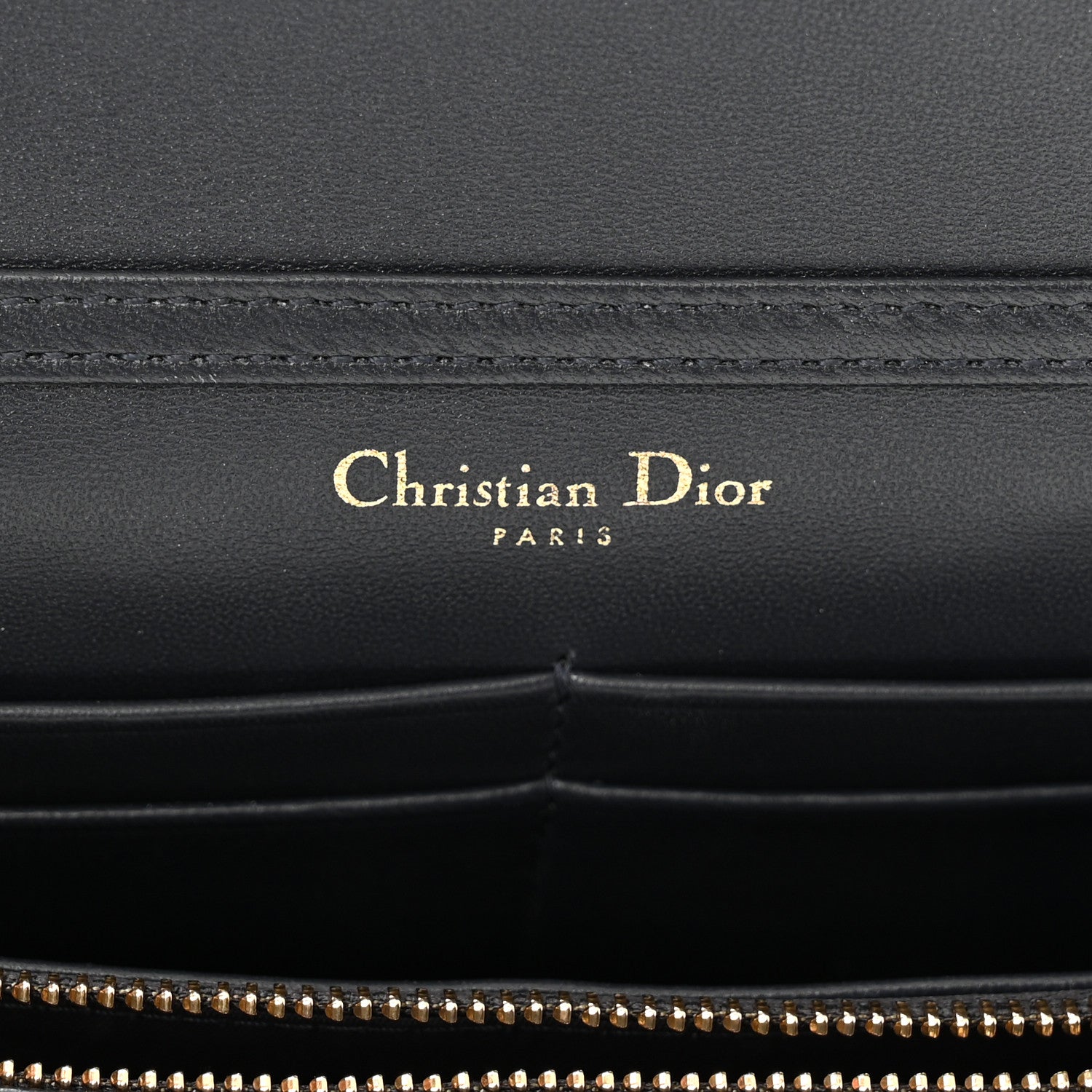 Christian Dior Metallic Brushed Calfskin Diorama Wallet on Chain Pouch Gold 7 of 11