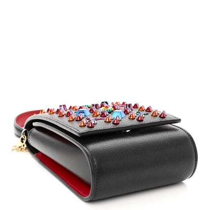 Christian Louboutin Calfskin Spikes Loubinthesky Paloma Crossbody Phone Case Black Multicolor 3 of 8