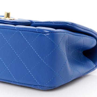 Chanel Lambskin Quilted Mini Top Handle Rectangular Flap Blue 11 of 12
