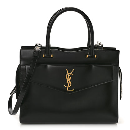 Saint Laurent Shiny Calfskin Medium Uptown Tote Black 1 of 10