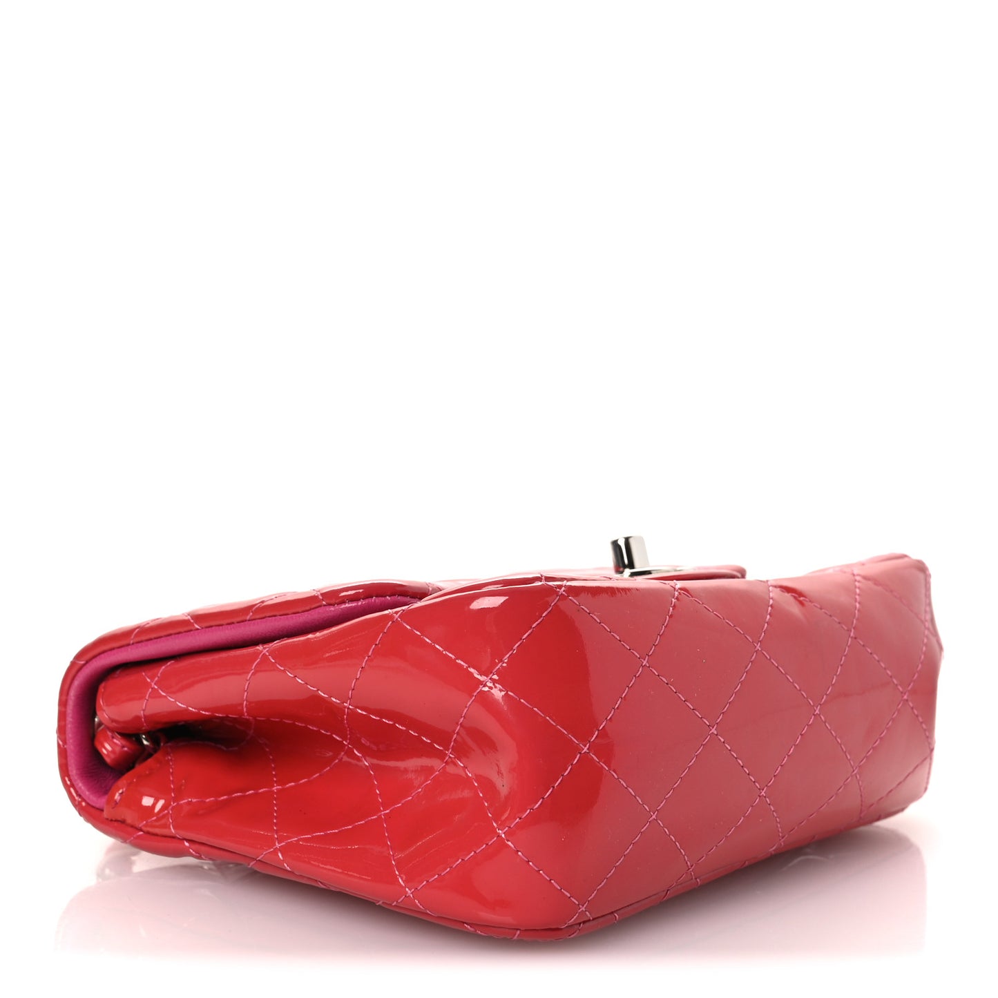 Patent Quilted Mini Square Flap Pink