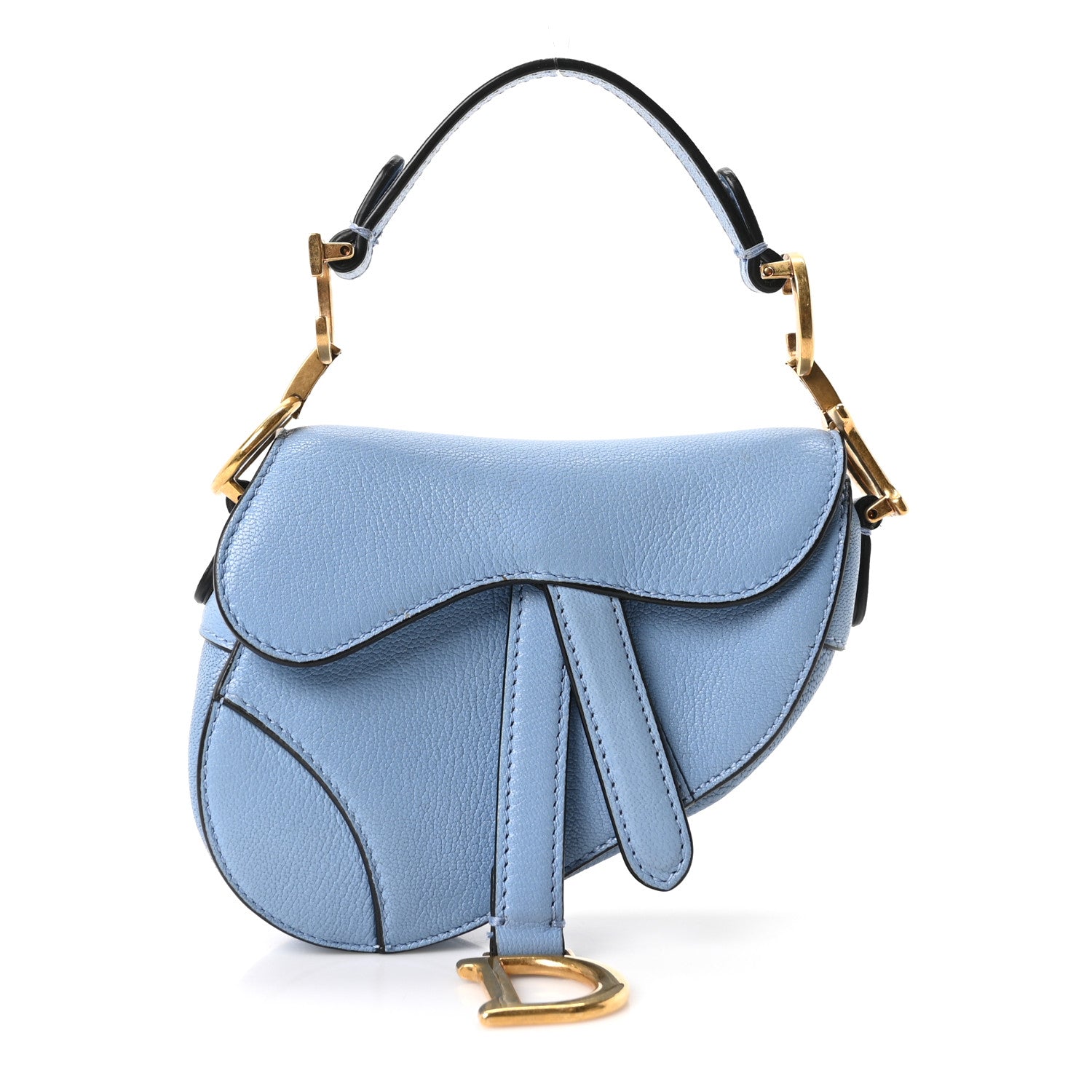 Christian Dior Goatskin Micro Saddle Bag Cloud Blue 1 of 9