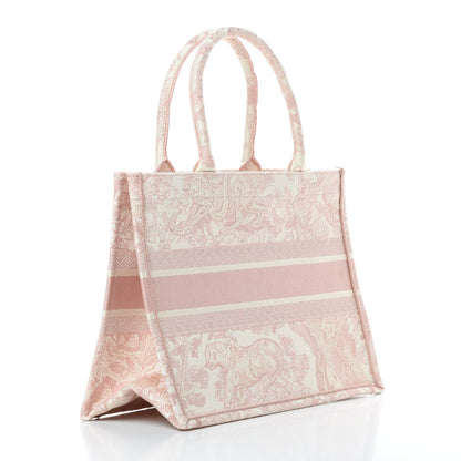 Christian Dior Canvas Embroidered Medium Dioriviera Toile De Jouy Book Tote Rose 3 of 10