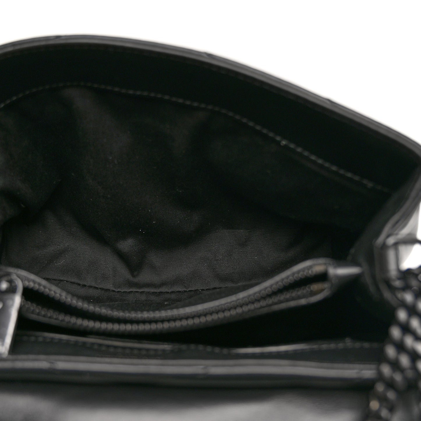 Calfskin Y Quilted Monogram Monochrome Small Loulou Chain Satchel Black
