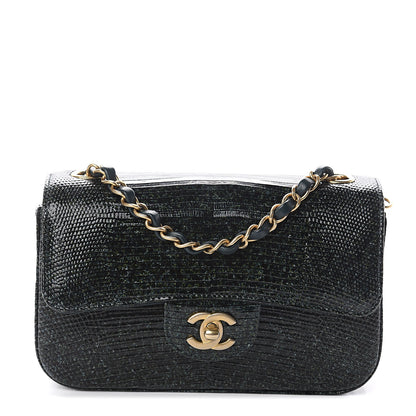 Chanel Lizard Mini Rectangular Flap Dark Green 1 of 8