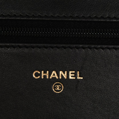 Chanel Velvet Quilted Wallet On Chain WOC Black 6 of 8