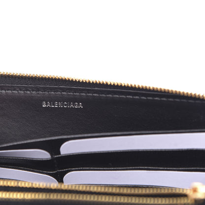 Balenciaga Grained Calfskin BB Continental Zip Around Wallet Black 6 of 7