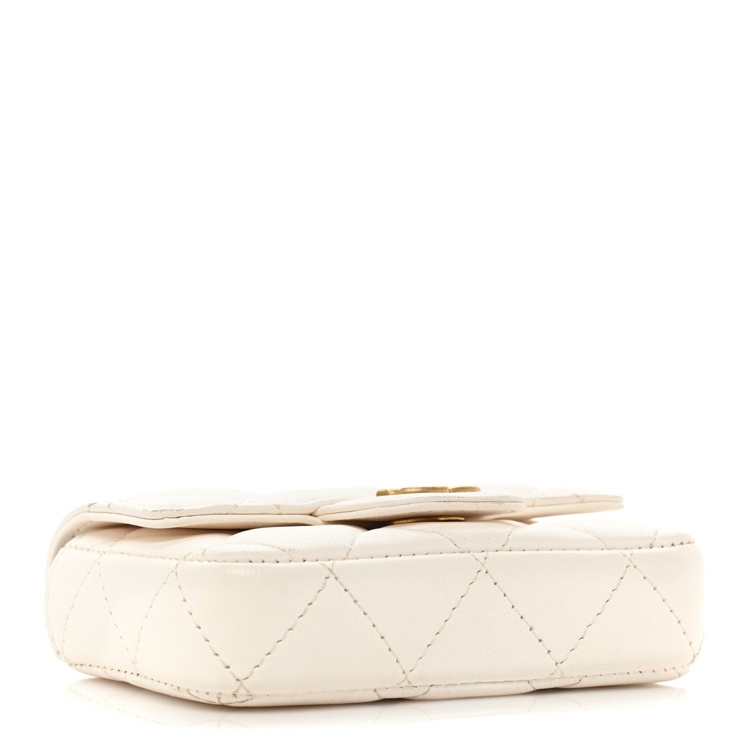 Chanel Lambskin Enamel Quilted Mini Chain Belt Bag White 4 of 19