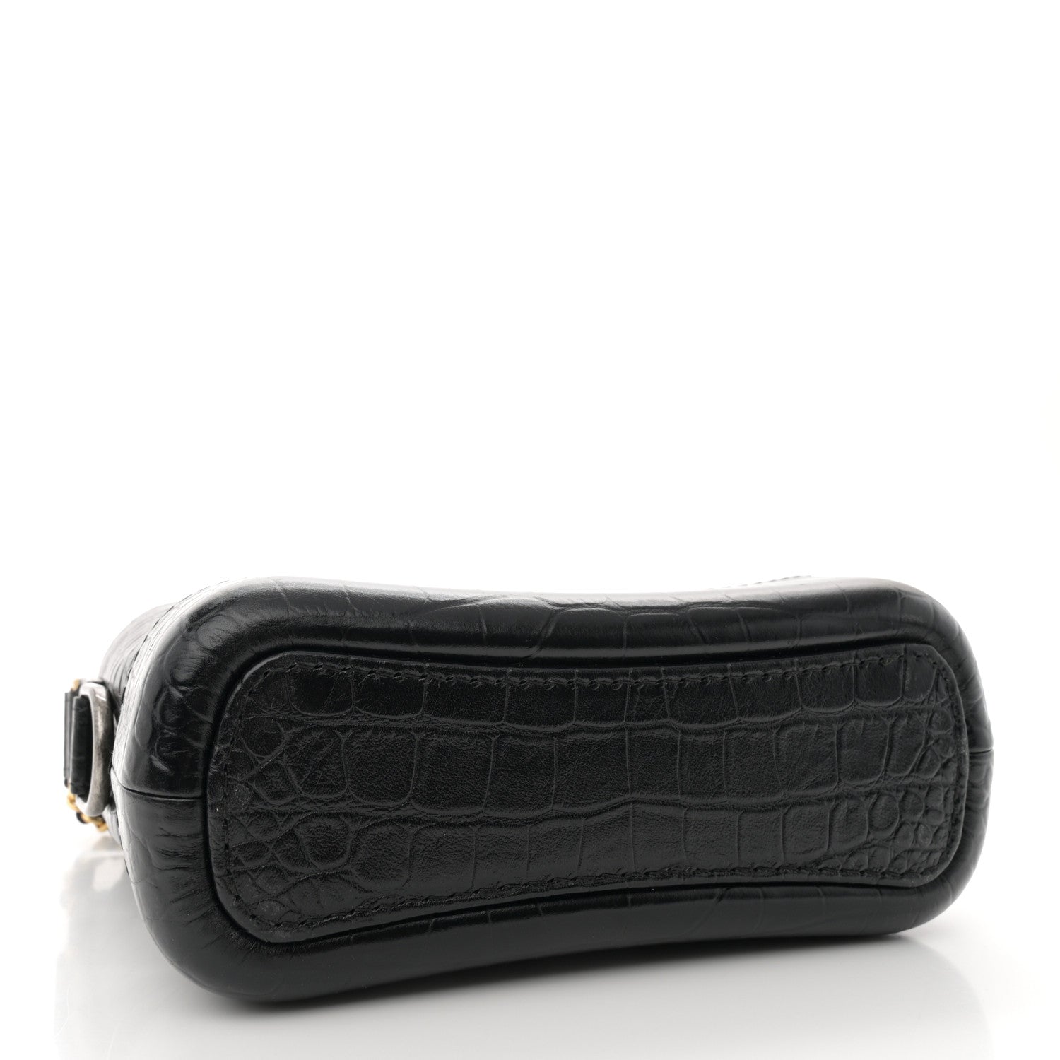 Chanel Calfskin Crocodile Embossed Small Gabrielle Cocodile Hobo Black 4 of 10