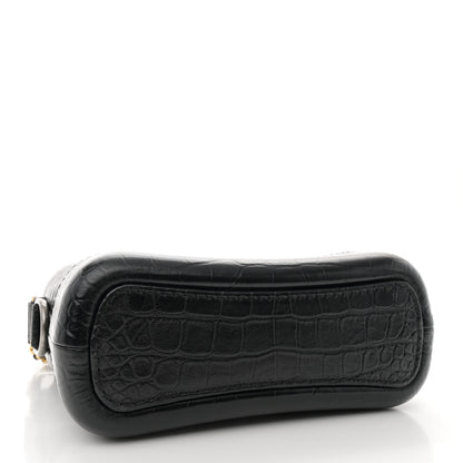 Chanel Calfskin Crocodile Embossed Small Gabrielle Cocodile Hobo Black 4 of 10