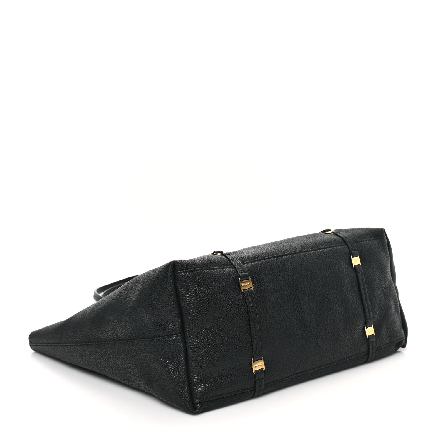 Salvatore Ferragamo Grained Calfskin Emotion Tote Black 4 of 9