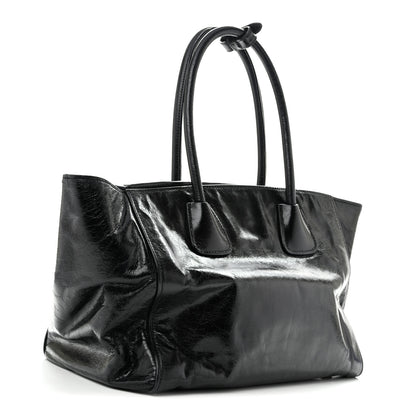 Prada Glossy Calfskin Phenix Shopping Tote Black 3 of 12