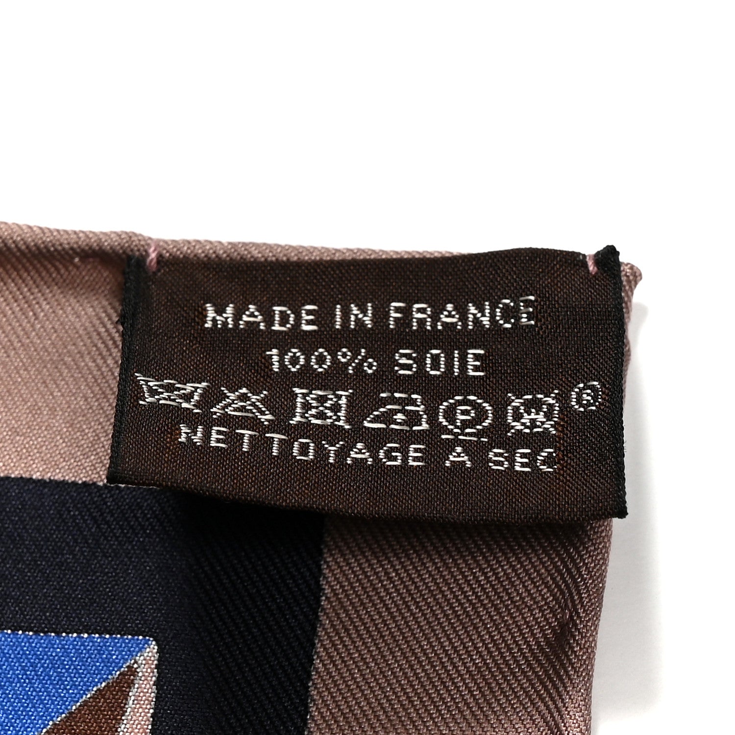 Hermes Silk La Selle Imaginaire Scarf 90 Marron Glace Bleu Vif Brun 3 of 5