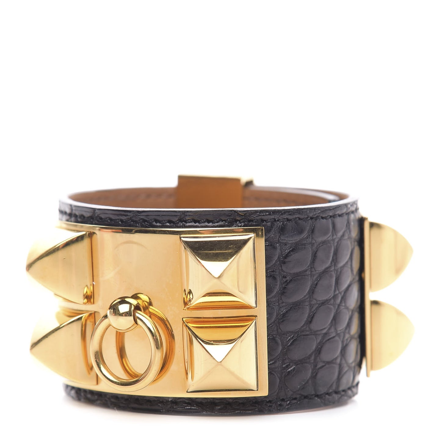 Matte Alligator Collier de Chien CDC Bracelet S Black
