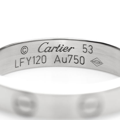 Cartier 18K White Gold 3.5mm LOVE Wedding Band Ring 53 6.5 4 of 5
