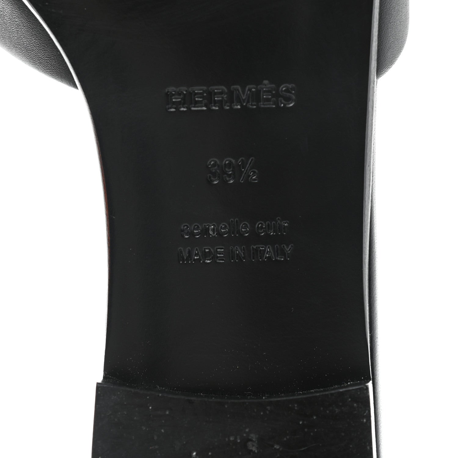 Hermes Calfskin Dune Sandals 39.5 Black 6 of 9