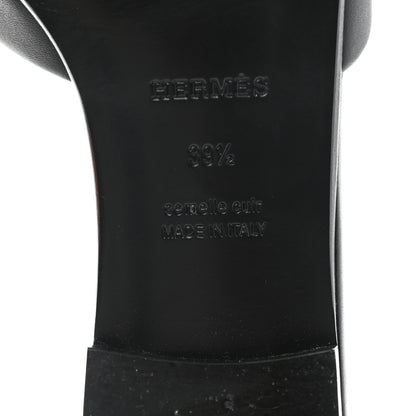 Hermes Calfskin Dune Sandals 39.5 Black 6 of 9