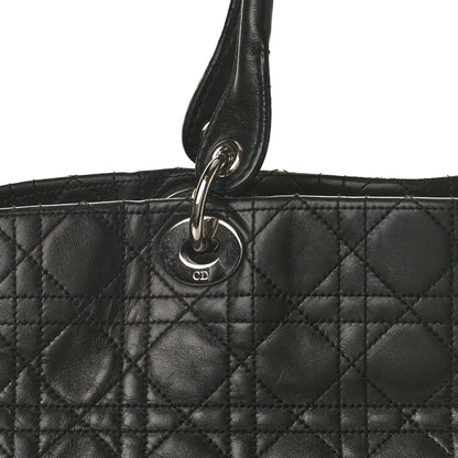Christian Dior Lambskin Cannage Large Soft Lady Dior Shopping Tote Black 8 of 14