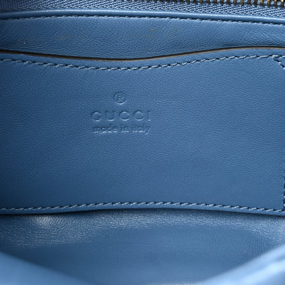 Gucci Lambskin Embossed Mini GG Milano Top Handle Shoulder Bag Blue 6 of 10