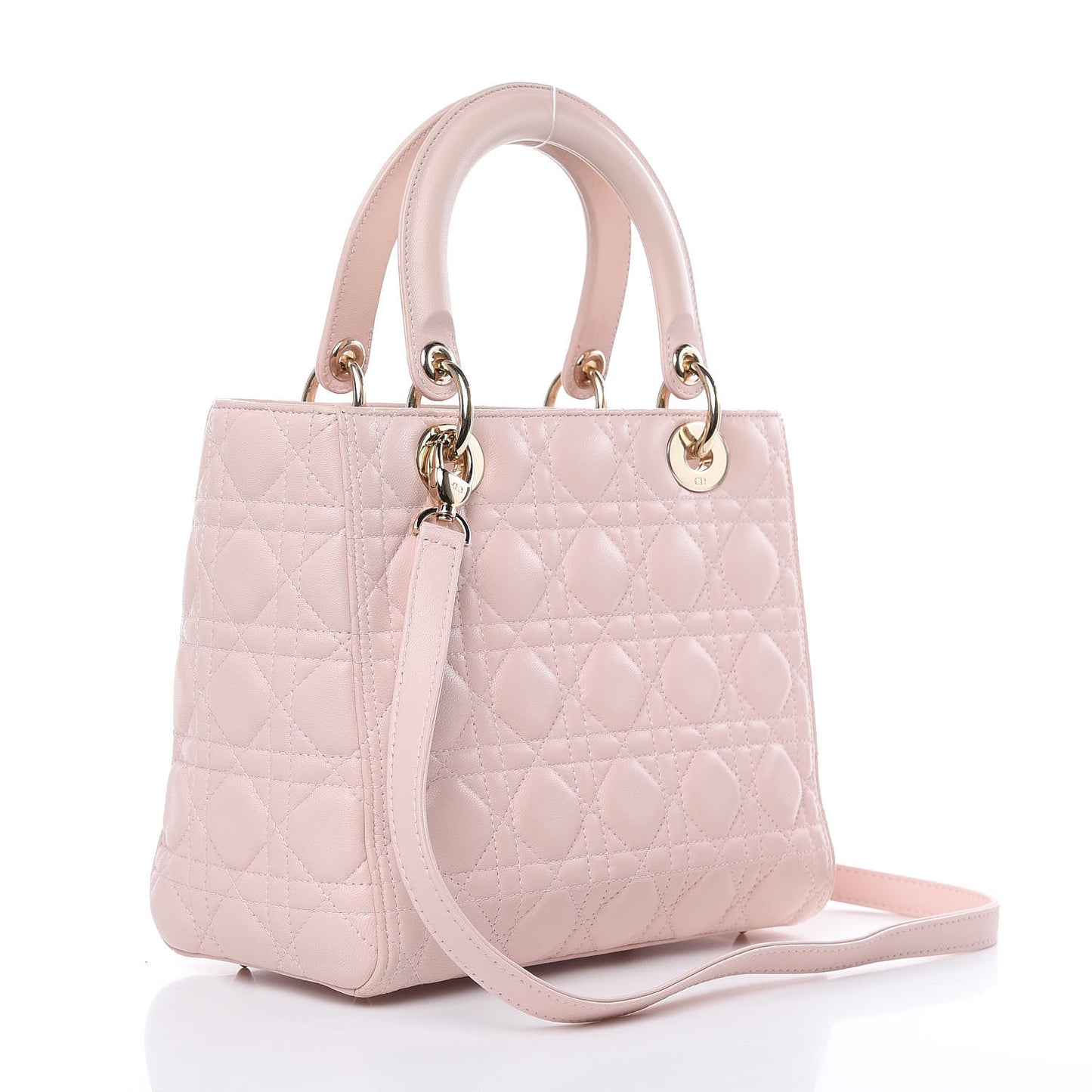 Lambskin Cannage Medium Lady Dior Light Pink